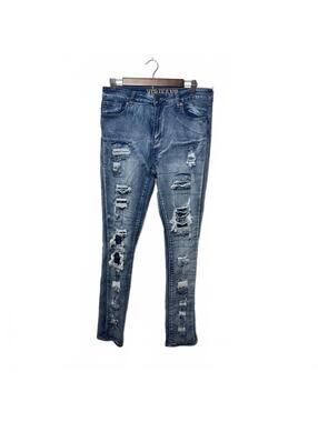 VIP Jeans Skinny Jeans Juniors 13/14 Light Wash Destroyed Ripped Stretch Denim